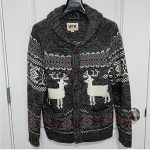 UFA Deer Scene Button Sweater